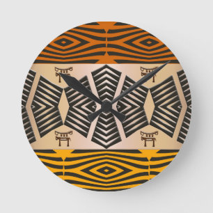 ethnic african tribal pattern runde wanduhr