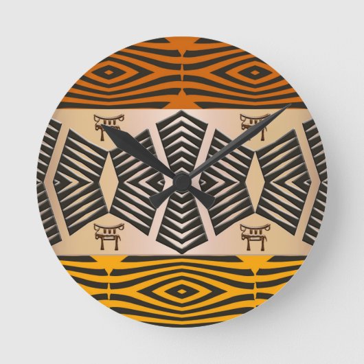ethnic african tribal pattern runde wanduhr (Vorderseite)