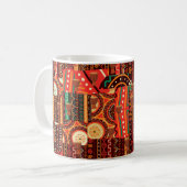 Ethnic Afrocentric Kente Tribal Muster Kaffeetasse (Vorderseite Links)