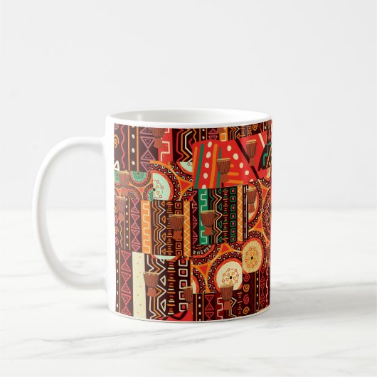 Ethnic Afrocentric Kente Tribal Muster Kaffeetasse (Links)