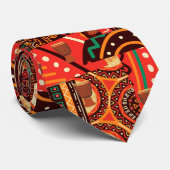Ethnic Afrocentric Kente Tribal Muster Krawatte (Gerollt)