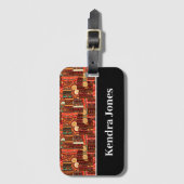 Ethnic Afrocentric Kente Tribal Muster Luggage Gepäckanhänger (Vorderseite Vertikal)