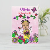 Ethnic American Fairy Birthday Einladung (Stehend Vorderseite)