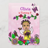 Ethnic American Fairy Birthday Einladung (Vorne/Hinten)