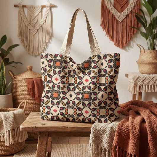 Ethnic Arabesque Geometric Boho Chic Muster Stoff