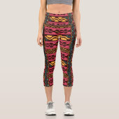 Ethnic Aztec Red Capri Leggings (Vorderseite)