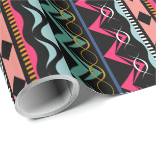 Ethnic Aztec Tribal Bright farbiges Muster Geschenkpapier