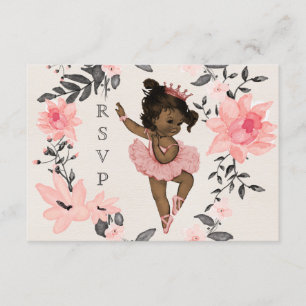Ethnic Baby Ballerina Watercolor Wreath UAWG RSVP Karte
