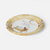 Ethnic Baby Boy Christening Taufe Gold Silver Pappteller (Schrägansicht)