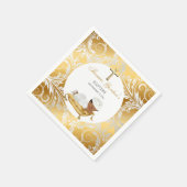 Ethnic Baby Boy Christening Taufe Gold Silver Serviette (Ecke)