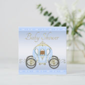 Ethnic Baby Boy in Prince Coach Blue Baby Dusche Einladung (Stehend Vorderseite)