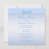 Ethnic Baby Boy in Prince Coach Blue Baby Dusche Einladung (Rückseite)