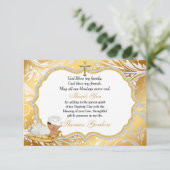 Ethnic Baby Boy Taufe Gold Cross Vielen Dank Dankeskarte (Stehend Vorderseite)