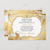Ethnic Baby Boy Taufe Gold Cross Vielen Dank Dankeskarte (Vorne/Hinten)