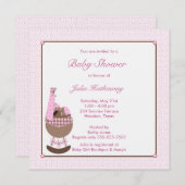 Ethnic Baby Girl Cradle Pink Dusche Einladung (Vorne/Hinten)
