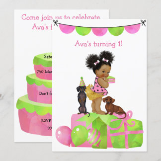 Ethnic Baby Girl Dackel Party Einladung
