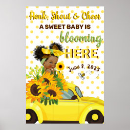 Ethnic Baby Girl | Gelbe Sonnenblumendusche Poster
