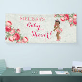 Ethnic Baby Girl Rose Tiara Mint & Pink Banner (Messe)