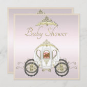Ethnic Baby in Princess Coach Babydusche Einladung (Vorne/Hinten)