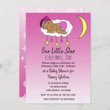 Ethnic Baby on Cloud and Moon Girl's Baby Shower