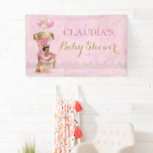 Ethnic Baby Princess Crown Gold Pink Royal Banner (Insitu)