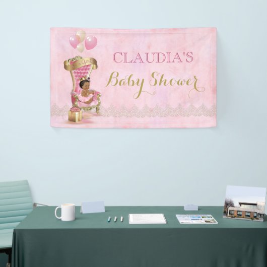 Ethnic Baby Princess Crown Gold Pink Royal Banner (Messeveranstaltung)