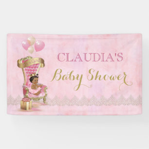 Ethnic Baby Princess Crown Gold Pink Royal Banner