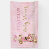 Ethnic Baby Princess Crown Gold Pink Royal Banner (Vertikal)