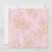 Ethnic Baby Princess Crown Gold Pink Royal Einladung (Rückseite)