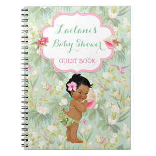 Ethnic Baby Tropical Hawaiian Shower Guest Book Notizblock