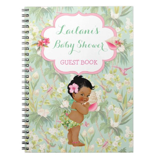 Ethnic Baby Tropical Hawaiian Shower Guest Book Notizblock (Vorderseite)