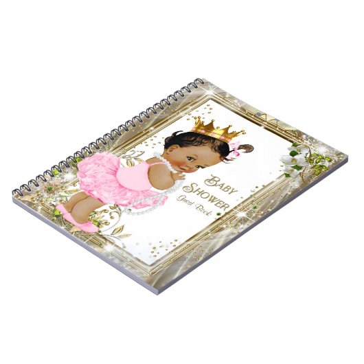 Ethnic Ballerina Princess Baby Shower Gästebuch Notizblock (Linke Seite)