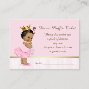 Ethnic Ballerina Princess Diaper Raffle Ticket Begleitkarte