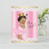 Ethnic Ballerina Tutu Baby Girl Dusche Einladung (Stehend Vorderseite)
