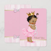 Ethnic Ballerina Tutu Kinderdusche Vielen Dank Dankeskarte (Vorne/Hinten)