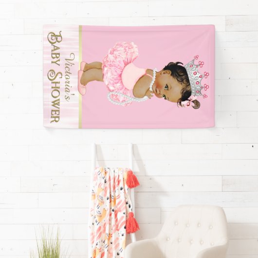 Ethnic Ballerina Tutu Pearl Baby Dusche Banner (Insitu)