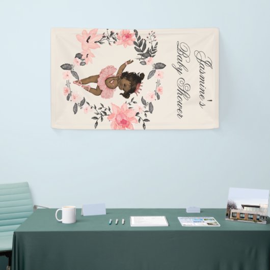 Ethnic Ballerina Watercolor Kinderdusche Banner (Messeveranstaltung)
