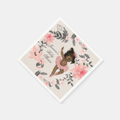 Ethnic Ballerina Watercolor Kinderdusche Serviette (Ecke)