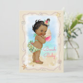 Ethnic Beach Baby Conch Muschel Babydusche Einladung (Stehend Vorderseite)