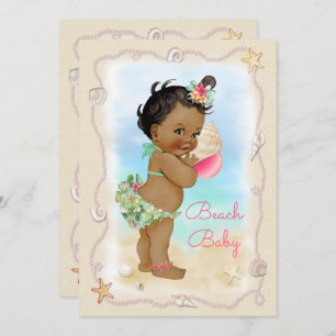 Ethnic Beach Baby Conch Muschel Babydusche Einladung
