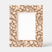 Ethnic Black & White Paisley Floral Geätzte Rahmen (Vorderseite)