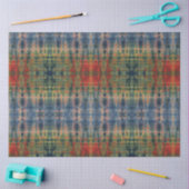 Ethnic Blue Green Gefärbte Krawatte Traditionelles Seidenpapier (Basteln)