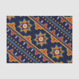 Ethnic Bohemisch Orange Star Navy Decoupage Seidenpapier