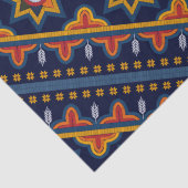 Ethnic Bohemisch Orange Star Navy Decoupage Seidenpapier (Ausschnitt)