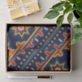 Ethnic Bohemisch Orange Star Navy Decoupage Seidenpapier (Geschenk)
