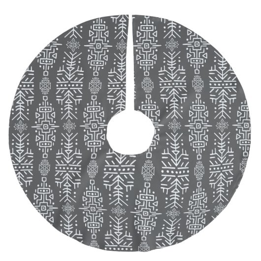 Ethnic Boho Chic: Nahtloses Stammesdesign Polyester Weihnachtsbaumdecke (Vorderseite)