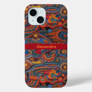Ethnic Boho Colorful Pattern Red Blue & Gold Case-Mate iPhone Hülle