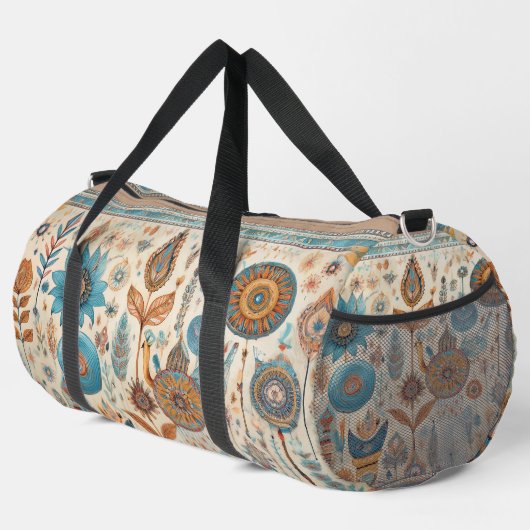 Ethnic Boho Elements Duffle Bag (Rechte Ecke)
