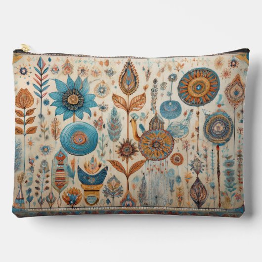 Ethnic Boho Elements Zippered Pouch Zubehörtasche (Vorderseite)