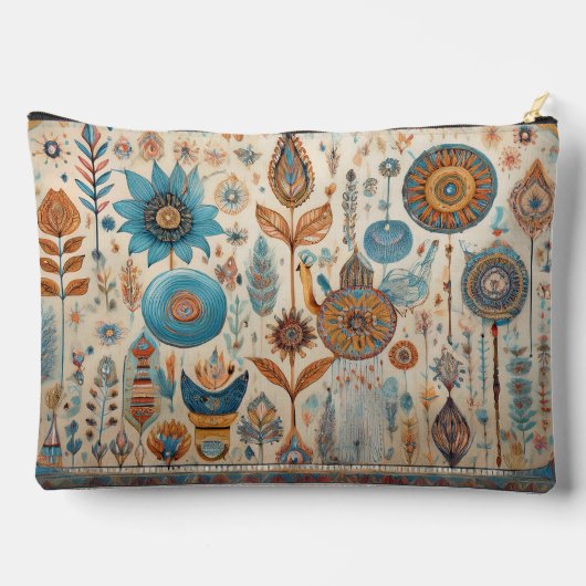 Ethnic Boho Elements Zippered Pouch Zubehörtasche (Rückseite)